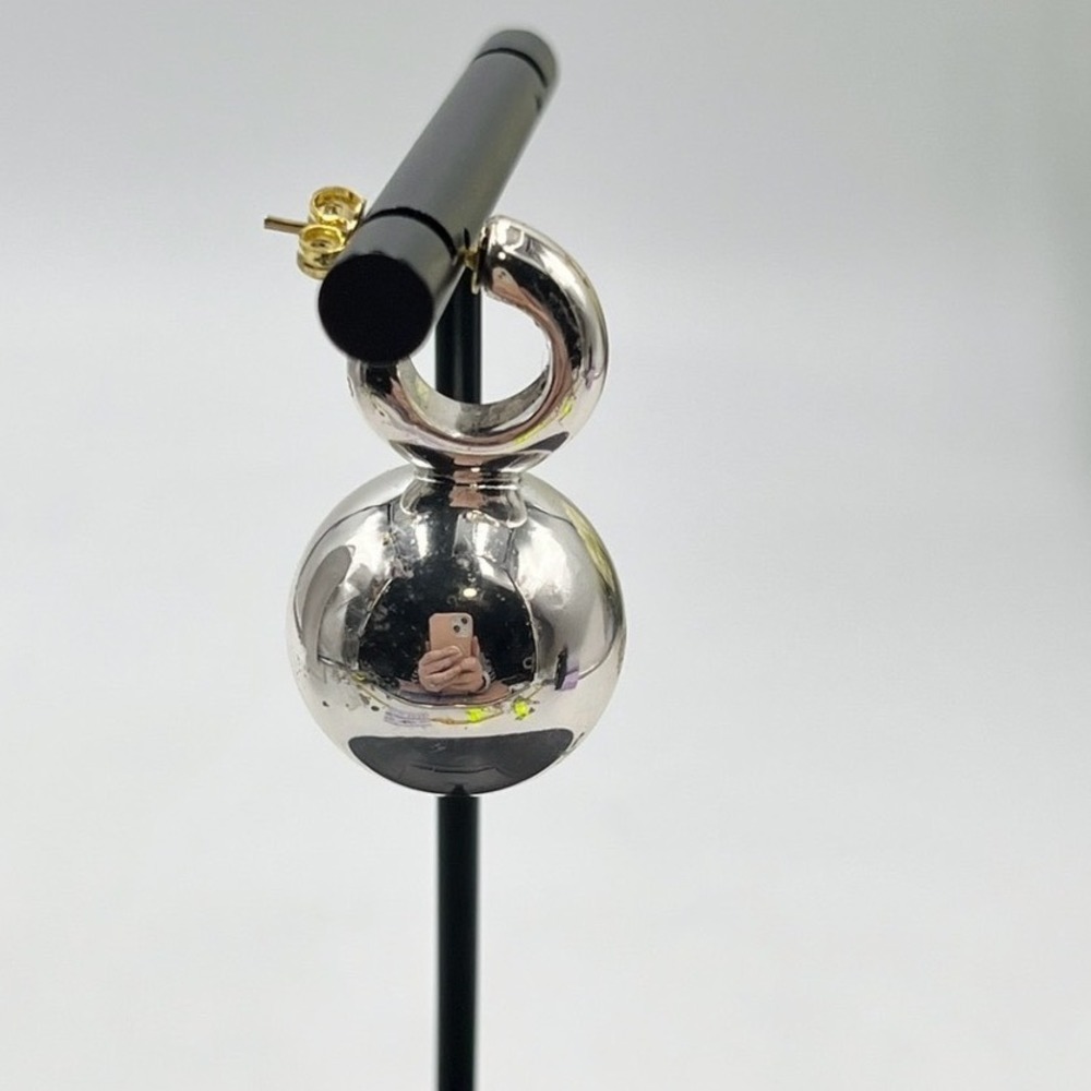 Jenny Bird Lyra Hoop High Shine Chunky Hoop Sphere Drop Earring * Single
